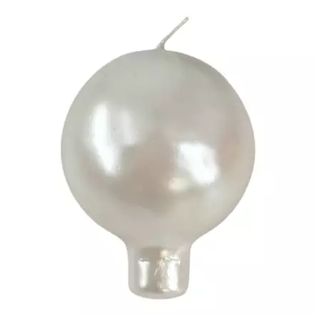 Jalallinen pallokynttilä, helmiäinen, 2 kpl/pkt - Metallihohtokynttilät - 1902043 - 2