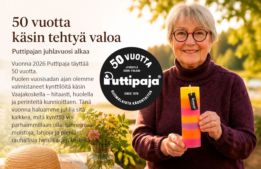 Puttipaja 50 vuotta – käsintehtyjä kynttilöitä vuodesta 1976