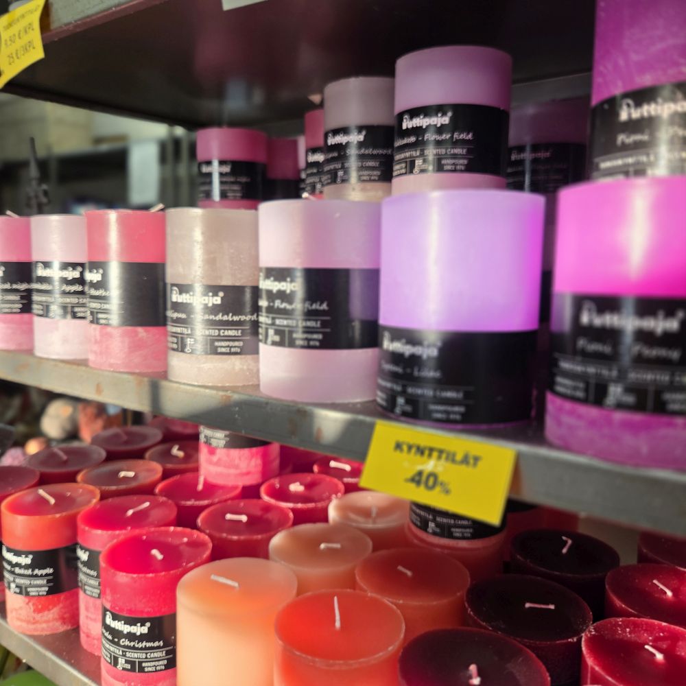 Tehtaanmyymälän alennusmyynti - kynttilät -40%
