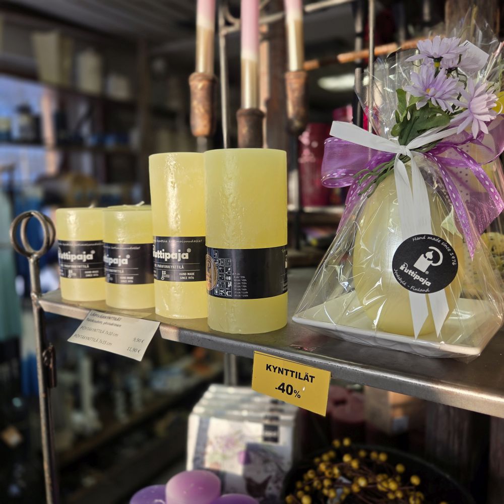 Tehtaanmyymälän alennusmyynti - kynttilät -40%