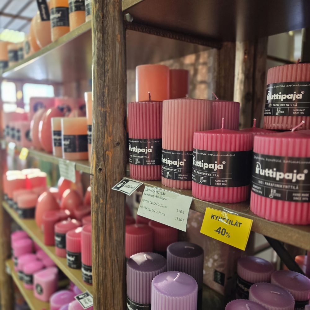Tehtaanmyymälän alennusmyynti - kynttilät -40%