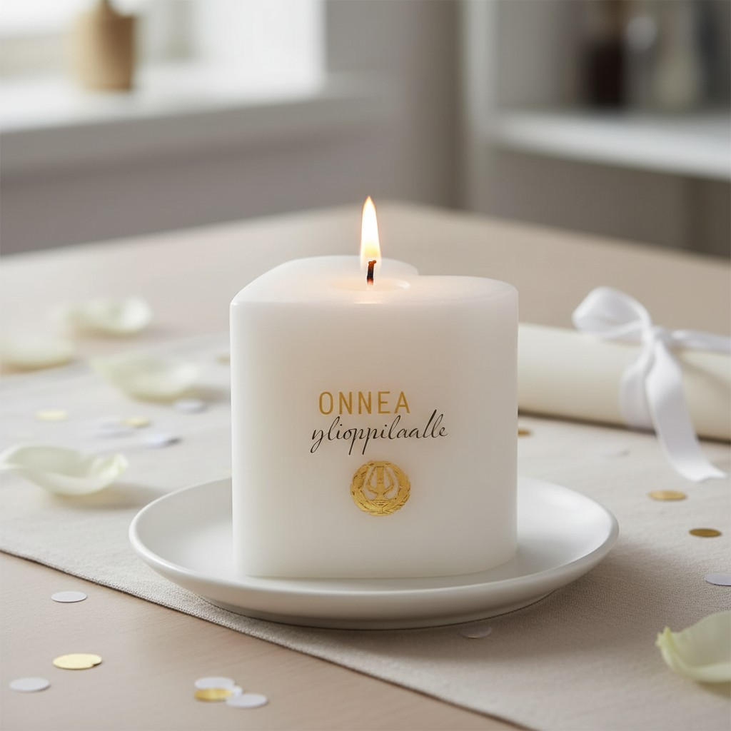 Ylioppilas onnittelukynttilä  pieni lahja ylioppilaalle