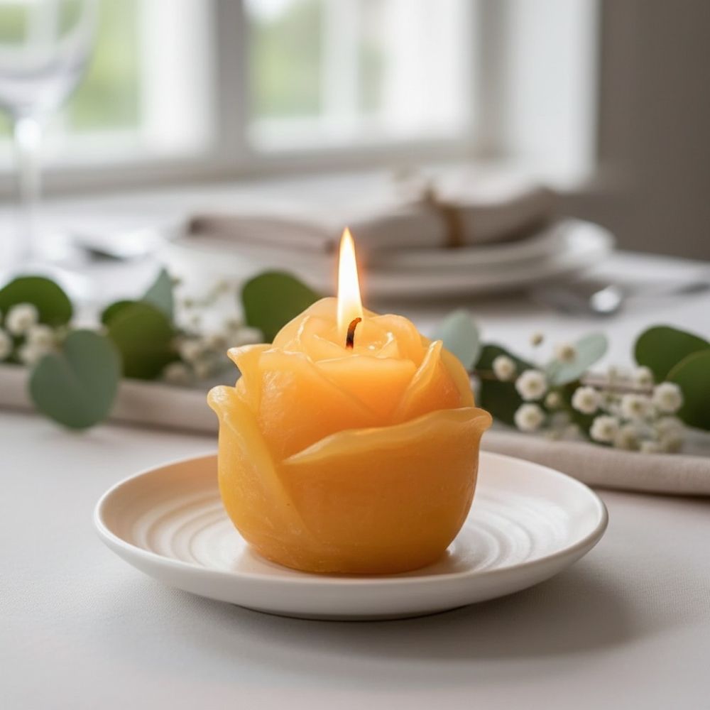 Pehmeäsävyiset designkynttilät juhlatunnelmassa