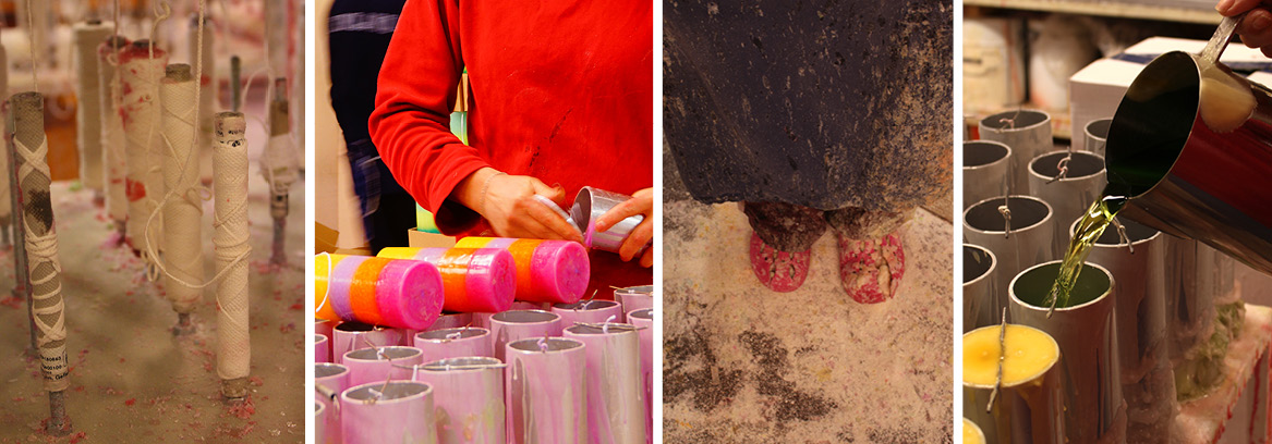 Puttipajalla teemme kaikki kynttilät käsin.