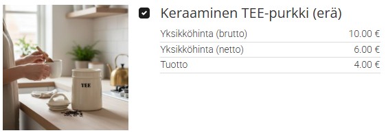 Keraaminen purkki teelle. Täytä purkki lempiteemaullasi.