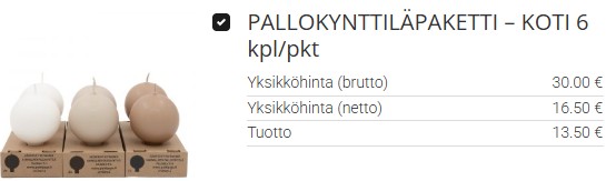 Jalallinen pallokynttiläpakkaus harmonisissa sävyissä