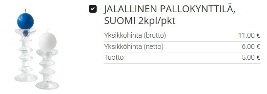 Sinivalkoiset pallokynttilät itsenäisyyspäivän juhlintaan