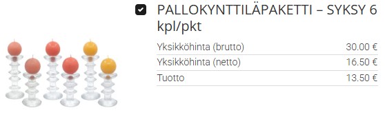Jalalliset pallokynttilät syksyn sävyissä