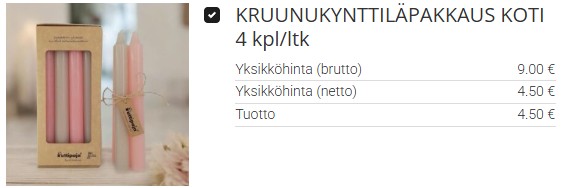 Läpivärjätyt kruunukynttilät puuterin ja vaaleanpunaisen sävyissä