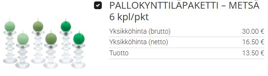Vihreät toisiinsa sointuvat pallokynttilät