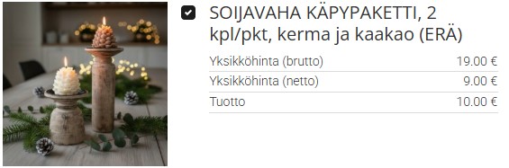 Soijavahakäpykynttilät ovat hyvä joululahja hänelle, jolla on jo kaikkea.