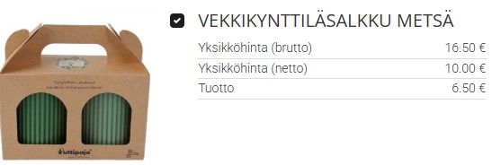 Vihreät vekkikynttilät luovat tunnelmaa syysiltoihin ja jouluun