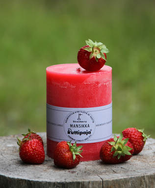 Läpivärjätty tuoksukynttilä 10cm, Mansikka - Tuoksukynttilät - 2000410 - 2