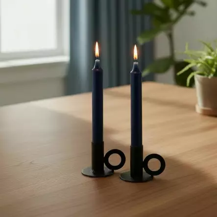 Läpivärjätty kruunukynttilä 20 kpl/pkt, yönsininen - Läpivärjätyt kruunut - 1501320-20 - 1