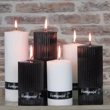 Loiste-vekkikynttilä 7x20 cm, musta - Loistekynttilät - 26606V30 - 2