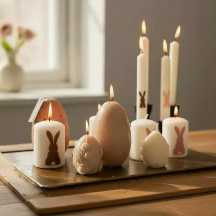 Munakynttilä kaakao mustalla roiskeella - Pääsiäiskynttilät - 14017MR-26-30 - 2