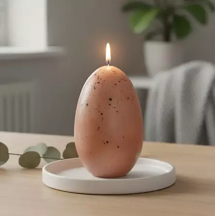 Munakynttilä kaakao mustalla roiskeella - Pääsiäiskynttilät - 14017MR-26-30 - 1