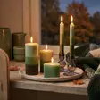 Dip dye raidallinen vekkikynttilä Salvia – sammal – musta - Dip dye -raitakynttilät - 14704v-331730 - 3