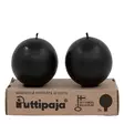 Jalallinen pallokynttilä, musta, 2 kpl/pkt - Pallokynttilät - 1402030 - 3