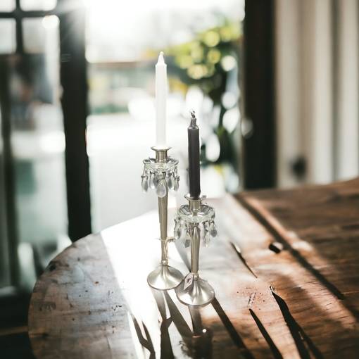 Hopean sävyinen Harmonia-kynttilänjalka kruunukynttilälle - Kynttilänjalat kruunukynttilöille - 408310 - 1