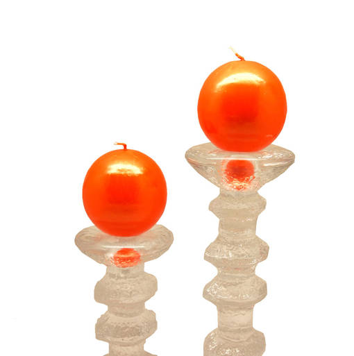 Jalallinen pallokynttilä, metallihohto oranssi 2kpl/pkt - Metallihohtokynttilät - 1902010 - 1