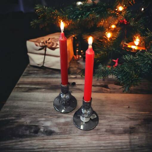 Läpivärjätty kruunukynttilä 20 kpl/pkt, punainen - Läpivärjätyt kruunut - 1501312-20 - 1