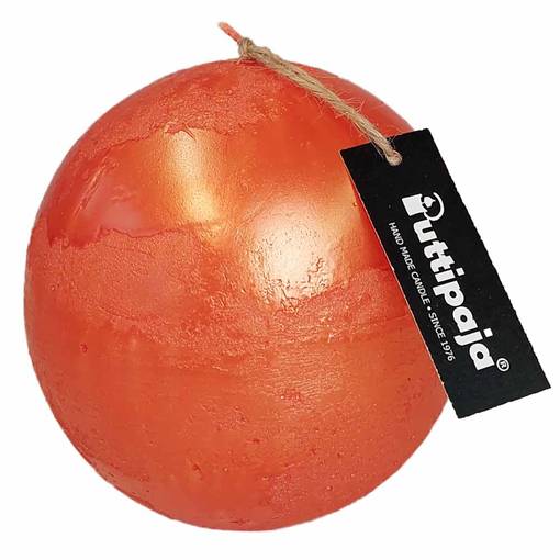 Metallihohtopallo 10 cm, oranssi - Metallihohtokynttilät - 1950410 - 1