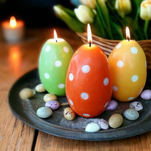 Munakynttilä, oranssi - Pääsiäiskynttilät - 14017P10 - 1