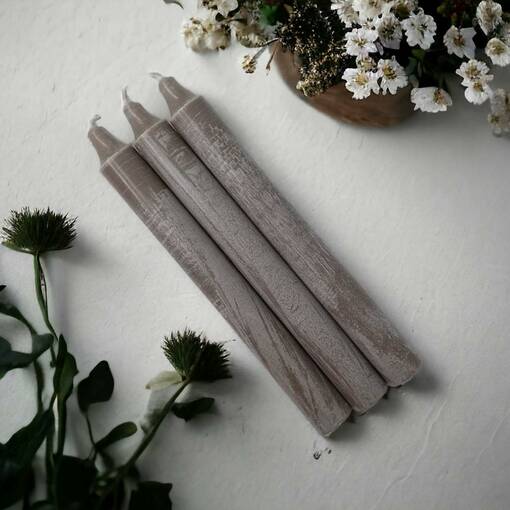 OLIVA-kruunukynttilä 20 kpl/pkt, savi - Läpivärjätyt kruunut - 2111329-20 - 1