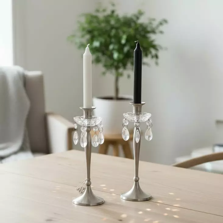 Hopean sävyinen Harmonia-kynttilänjalka kruunukynttilälle - Kynttilänjalat kruunukynttilöille - 408310 - 1