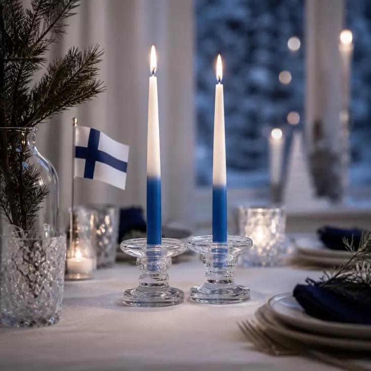 Itsenäisyyspäivän antiikkikynttiläpari - Itsenäisyyspäiväkynttilät - 110010 - 1