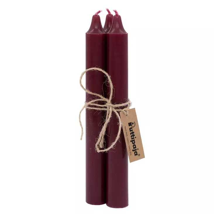 Läpivärjätty kruunukynttilä 20 kpl/pkt, viini - Läpivärjätyt kruunut - 1501313-20 - 1