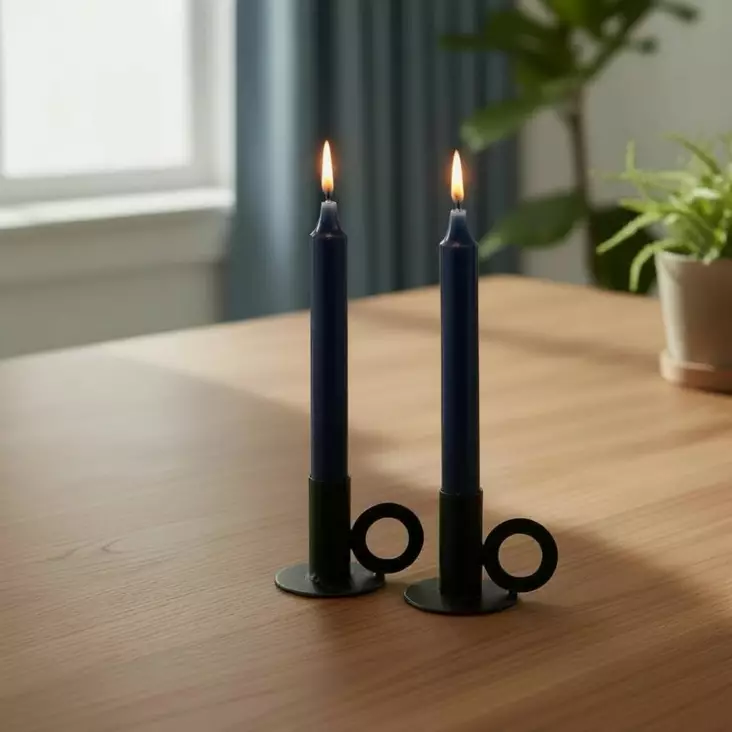 Läpivärjätty kruunukynttilä 20 kpl/pkt, yönsininen - Läpivärjätyt kruunut - 1501320-20 - 1