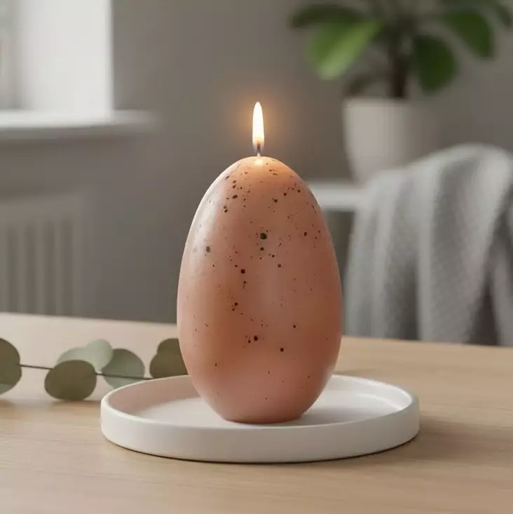 Munakynttilä kaakao mustalla roiskeella - Pääsiäiskynttilät - 14017MR-26-30 - 1