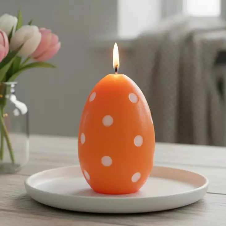 Munakynttilä, oranssi - Pääsiäiskynttilät - 14017P10 - 1