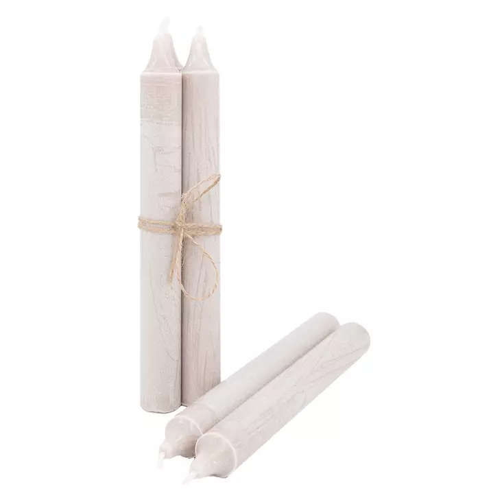 OLIVA-kruunukynttilä 20 kpl/pkt, greige - Läpivärjätyt kruunut - 2111393-20 - 1