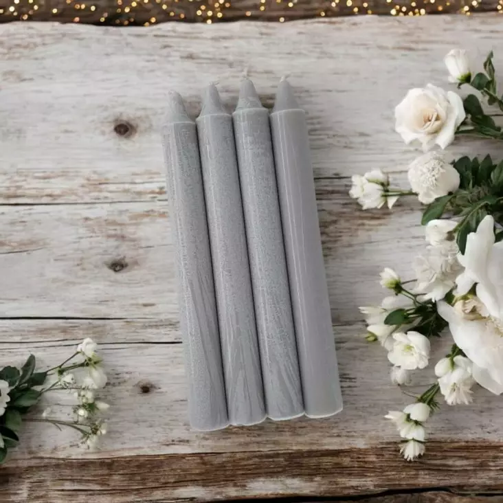 OLIVA-kruunukynttilä 20 kpl/pkt, harmaa - Oliva-oliivikynttilät - 2111386-20 - 1