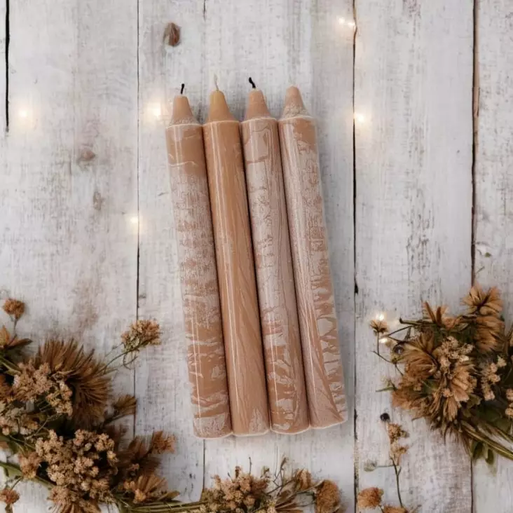 OLIVA-kruunukynttilä 20 kpl/pkt, kaakao - Oliva-oliivikynttilät - 2111326-20 - 1