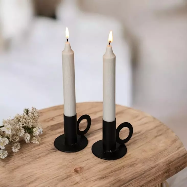 OLIVA-kruunukynttilä 20 kpl/pkt, puuteri - Oliva-oliivikynttilät - 2111328-20 - 1