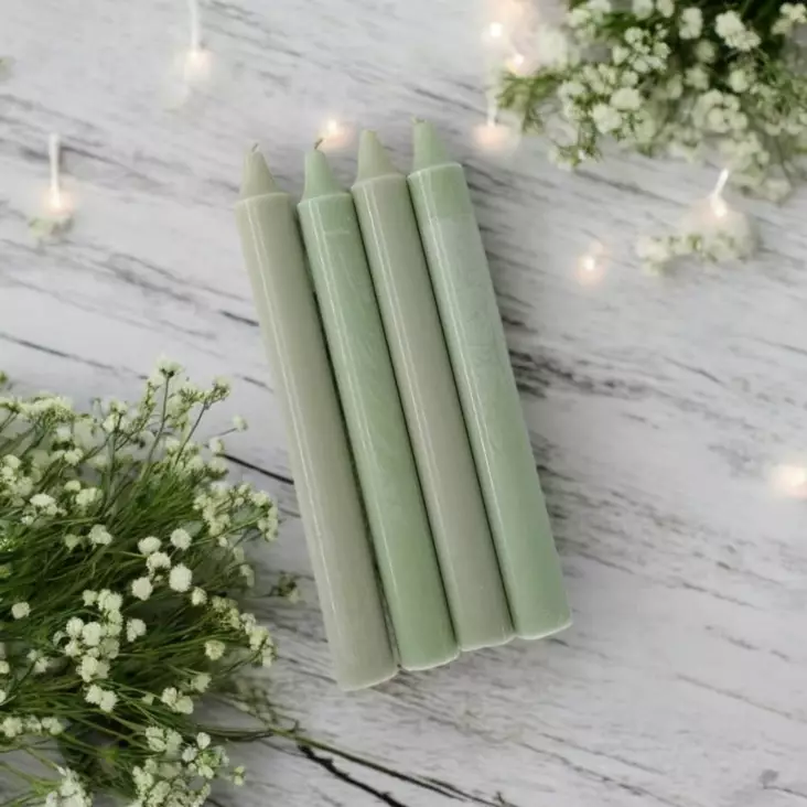 OLIVA-kruunukynttilä 20 kpl/pkt, vihreä - Oliva-oliivikynttilät - 2111317-20 - 1