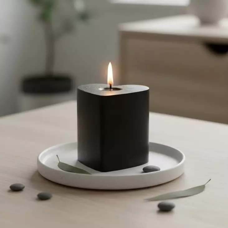 Sydänkynttilä, musta - Sydänkynttilät - 1410830 - 1