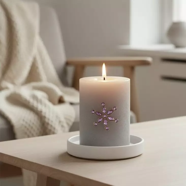 Tähtikoristeneula 4kpl/ltk, purppura - Kynttilämansetit ja -korut - 342980 - 1