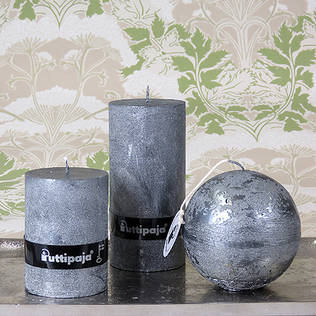 Metallihohtokynttilä 7x15 cm, grafiitinharmaa - Metallihohtokynttilät - 1990531 - 2
