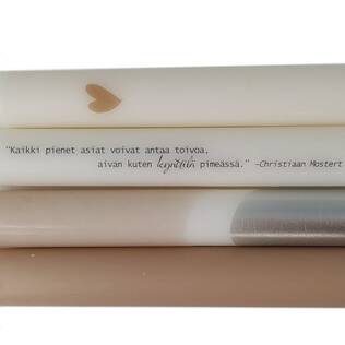 Mietelausekruunukynttilät "KAIKKI PIENET ASIAT..." 4 kpl/ltk - Mietelausekruunukynttilät - 29013-28-1 - 2