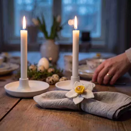 Huopanauha narsissilla valkoinen - Pääsiäinen - 881423-01 - 1