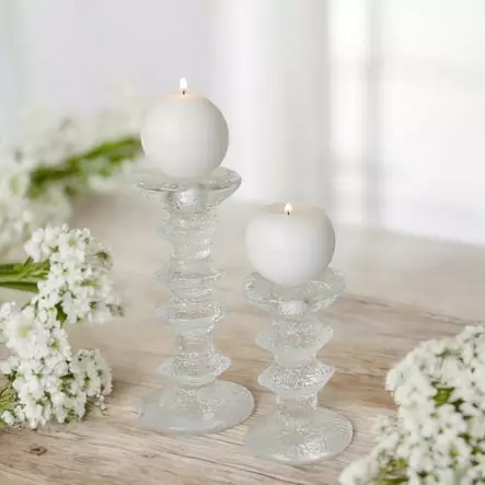 Jalallinen pallokynttilä, valkoinen, 2 kpl/pkt - Pallokynttilät - 1402001 - 1