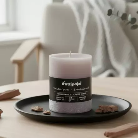 Läpivärjätty tuoksukynttilä 10cm, Santelipuu - Tuoksukynttilät - 20004511 - 1