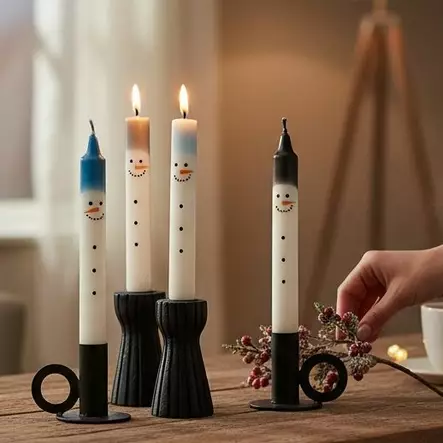 Lumiukko kruunukynttilät 4 kpl/pkt - Talvikynttilät - 29013-lu-0131-1 - 1