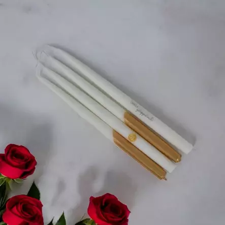 Mietelausekruunukynttilät "ONNEA YLIOPPILAALLE" 4 kpl/ltk - Ylioppilaskynttilät - 29010-41-1 - 2