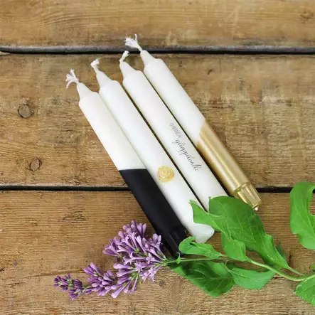 Mietelausekruunukynttilät "ONNEA YLIOPPILAALLE" 4 kpl/ltk - Ylioppilaskynttilät - 29013-41-1 - 2